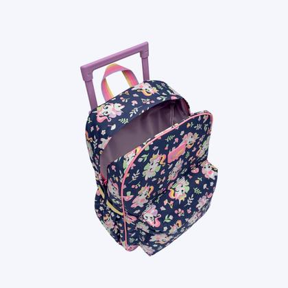 Imagem de Kit Escolar Mochila Com Rodinhas E Lancheira Térmica Unicórnio Encantado Puket 050403982 Azul Marinho