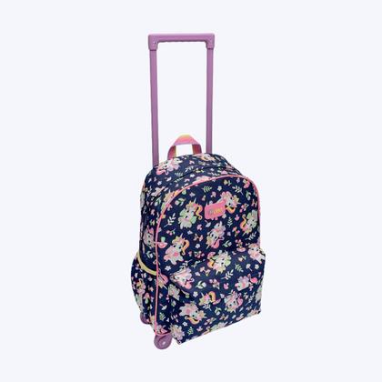 Imagem de Kit Escolar Mochila Com Rodinhas E Lancheira Térmica Unicórnio Encantado Puket 050403982 Azul Marinho