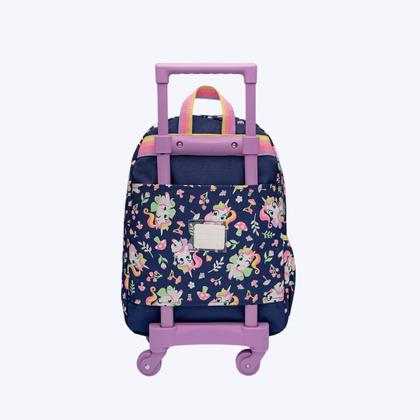 Imagem de Kit Escolar Mochila Com Rodinhas E Lancheira Térmica Unicórnio Encantado Puket 050403982 Azul Marinho