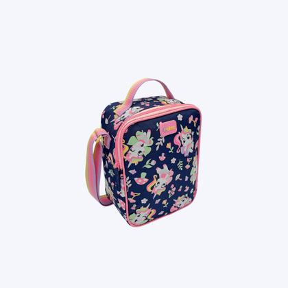 Imagem de Kit Escolar Mochila Com Rodinhas E Lancheira Térmica Unicórnio Encantado Puket 050403982 Azul Marinho