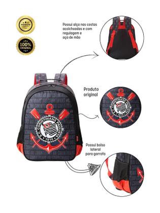 Imagem de Kit Escolar Mochila Costas+Estojo Triplo Corinthians Timão