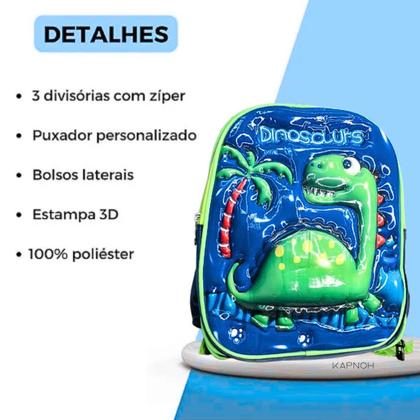 Imagem de Kit Escolar Mochila Costas Lancheira Estojo 3D Infantil