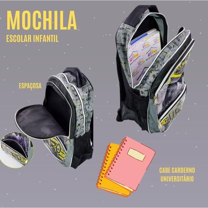 Imagem de Kit Escolar Mochila de Costas, Lancheira Termica e Estojo Duplo Homem Morcego, Masculina, Meninos