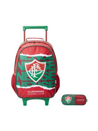 Imagem de Kit Escolar Mochila De Rodinha + Estojo Triplo Fluminense