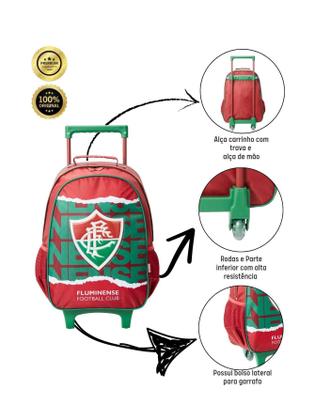 Imagem de Kit Escolar Mochila De Rodinha + Estojo Triplo Fluminense