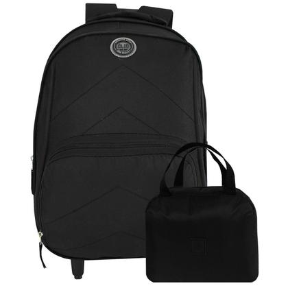 Imagem de Kit Escolar Mochila De Rodinhas Com Lancheira Térmica Preta