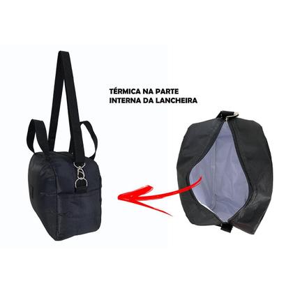Imagem de Kit Escolar Mochila De Rodinhas Com Lancheira Térmica Preta