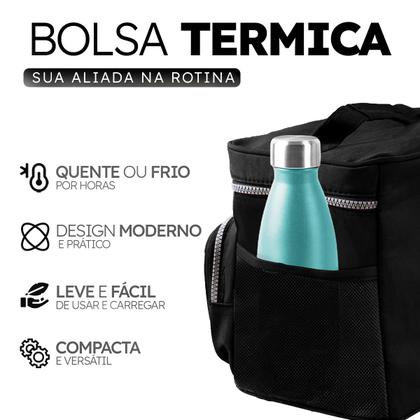 Imagem de Kit Escolar Mochila Feminina Espaçosa + Bolsa Térmica Marmita Pratico