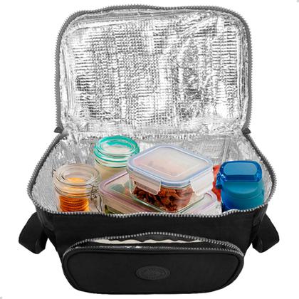 Imagem de Kit Escolar Mochila Feminina Espaçosa + Bolsa Térmica Marmita Pratico