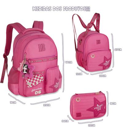Imagem de Kit Escolar Mochila RB Rebecca Bonbon Exclusivas Feminina Estojo Lancheira