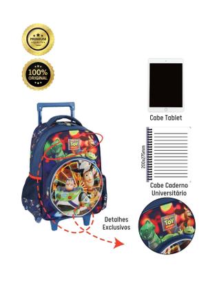 Imagem de Kit Escolar Mochila Rodas+Estojo Duplo Toy Story