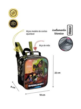 Imagem de Kit Escolar Mochila Rodas + Lancheira + Estojo GameCraft Z