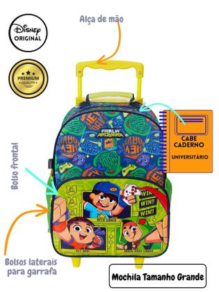 Imagem de Kit Escolar Mochila Rodas + Lancheira Família Arqueira