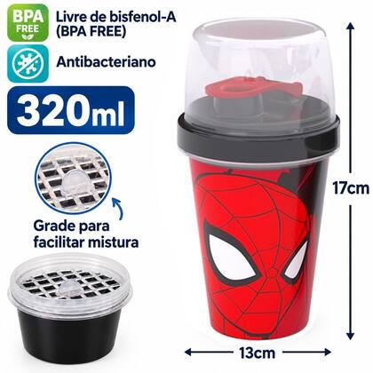Imagem de Kit Escolar Porta Lanche Infantil Homem Aranha 6 Itens