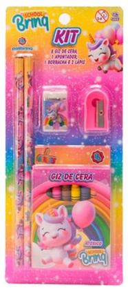 Imagem de Kit Escolar SchoolBrinq c/ Giz De Cera SCB65 ModelosVariados