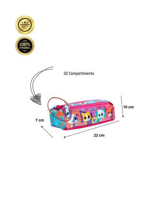 Imagem de Kit Escolar Super Gatinhos Mochila De Rodas Lancheira Estojo