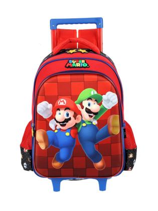 Imagem de Kit Escolar Super Mario Mochila Costa Roda Lancheira