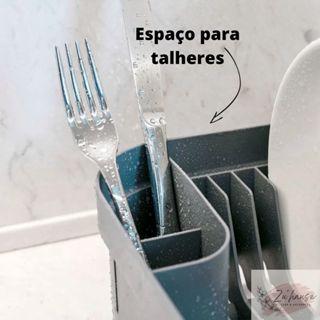 Imagem de Kit Escorredor De Louças + Porta Detergente Dispenser com Porta Esponja / Bucha500ml