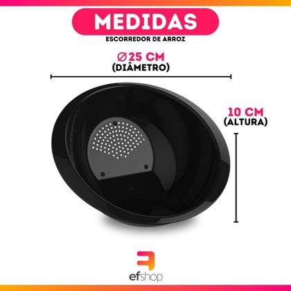 Imagem de Kit Escorredor De Macarrão Massas+ Lavador Arroz Peneira Pote de Plástico