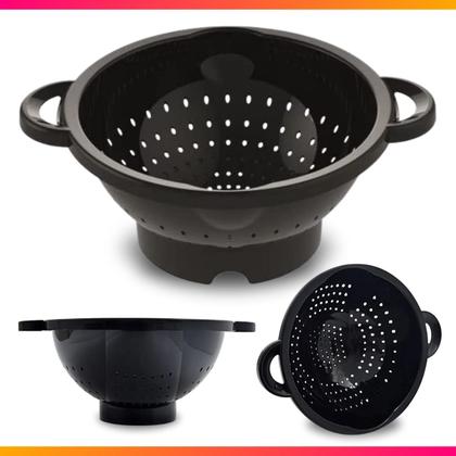 Imagem de Kit Escorredor De Macarrão Massas+ Lavador Arroz Peneira Pote de Plástico