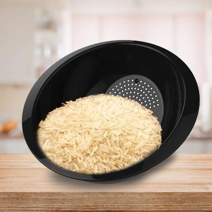 Imagem de Kit Escorredor De Macarrão Massas+ Lavador Arroz Peneira Pote de Plástico