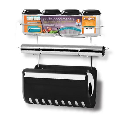Imagem de Kit Escorredor de Pratos + Fruteira + Kit De Pia Com Suporte + Porta Condimento Porta Papel Toalha