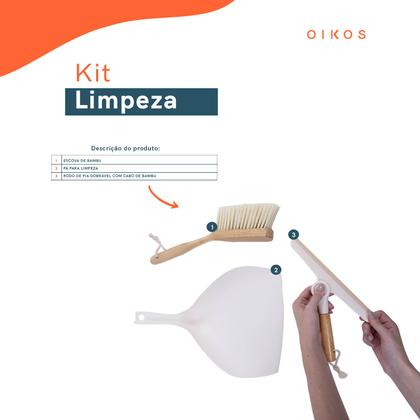 Imagem de Kit escova de bambu e rodo de pia off-white - Oikos