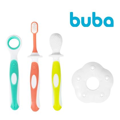 Imagem de Kit Escova de Dente para Higiene Bucal do Bebê Infantil 4 Peças