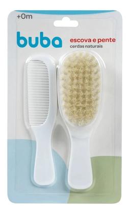 Imagem de Kit Escova e Pente com Cerdas Naturais - Buba