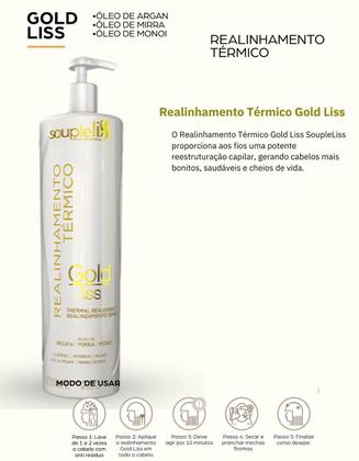 Imagem de Kit Escova Progressiva Realinhamento Térmico Gold Luxe 2X1LT