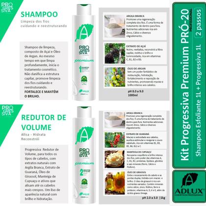 Imagem de Kit Escova Progressiva Redutor de Volume Adlux Selagem Capilar Alisamento Orgânico