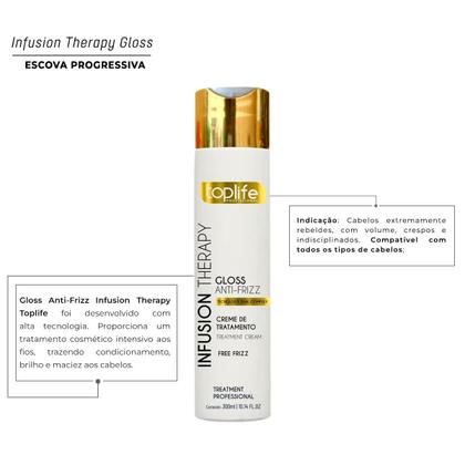 Imagem de Kit Escova Progressiva Sem Formol Toplife Profissional 2x300ml