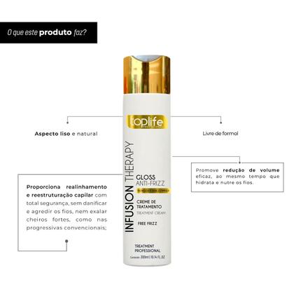 Imagem de Kit Escova Progressiva Sem Formol Toplife Profissional 2x300ml