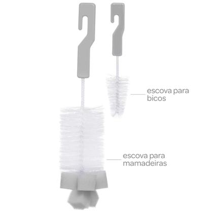 Imagem de Kit Escovas para Mamadeira e Bico com Esponja  Buba