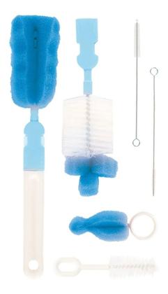 Imagem de Kit Escovas para Mamadeiras, Bicos e Canudos - Azul - Buba