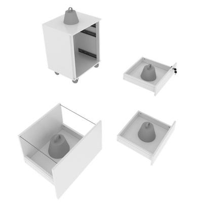 Imagem de Kit Escritório 5 Peças com 1 Escrivaninhas, 1 Gaveteiro, 1 Estante e 2 Armários Multiuso