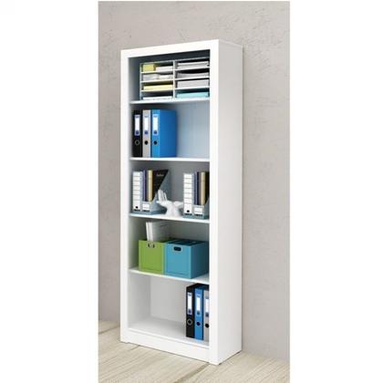 Imagem de Kit Escritório 6 Peças com Mesa para Escritório em L, Balcão, Gaveteiro, Armário Multiuso Alto e 2 Estantes