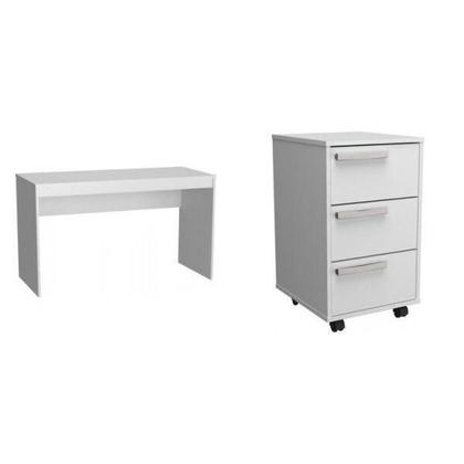 Imagem de Kit Escritório B29 com Mesa e Gaveteiro - Branco