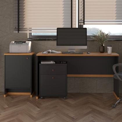Imagem de Kit Escritório Mesa Gaveteiro Balcão Berlin - ViaNossa