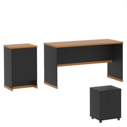 Imagem de Kit Escritório Mesa Gaveteiro Balcão Berlin - ViaNossa