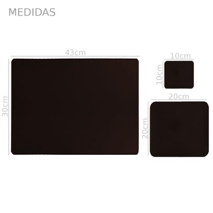 Imagem de Kit Escritório Mousepad 43x30 Porta Copo Limpa Tela Notebook