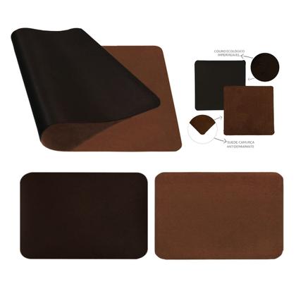 Imagem de Kit Escritório Mousepad 43x30 Porta Copo Limpa Tela Notebook