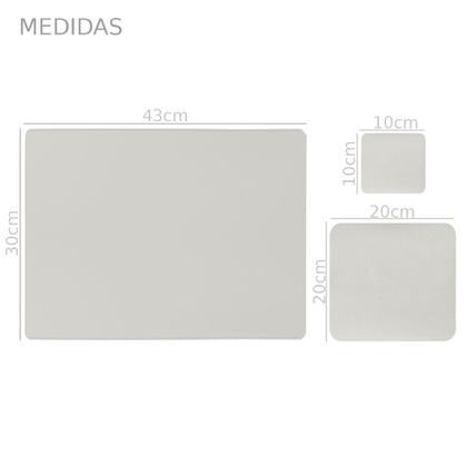 Imagem de Kit Escritório Mousepad 43x30 Porta Copo Limpa Tela Notebook