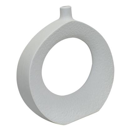 Imagem de Kit Esculturas Vasos Decorativo Em Cerâmica Branco 2 Peças