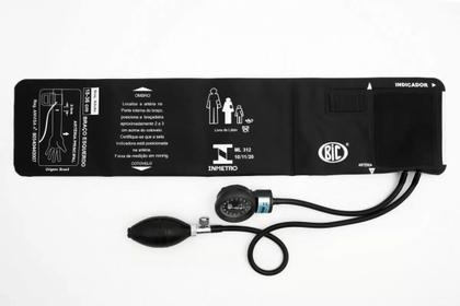 Imagem de Kit Esfigmomanômetro BIC NEW INNOVA PLUS Sem Custuras + Estetoscópio BLACK Duplo Rappaport P. A. MED Com Garantia