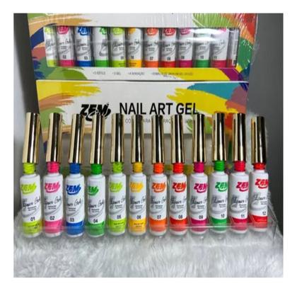 Imagem de Kit Esmalte Decoração Em Gel  De Unhas Nail Art Ponta Fina