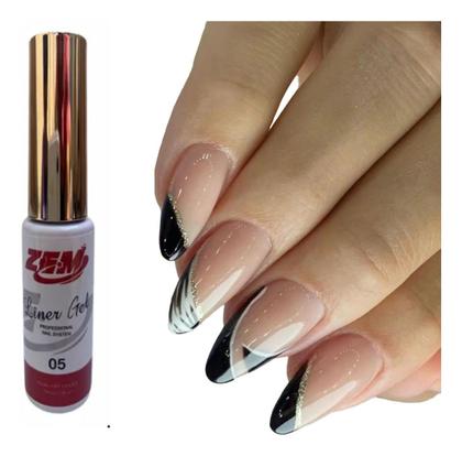 Imagem de Kit Esmalte Decoração Em Gel  De Unhas Nail Art Ponta Fina