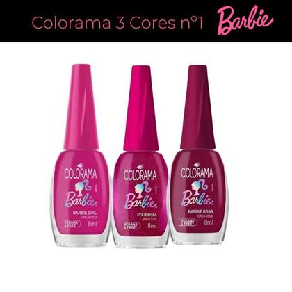 Imagem de Kit Esmaltes Colorama Barbie Lançamento Esmalte Barbie Tons Rosa