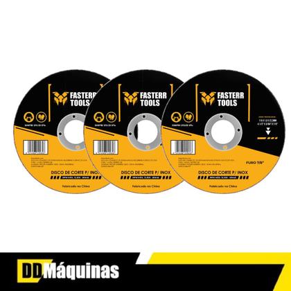 Imagem de Kit Esmerilhadeira Angular 1000W Fasterr Force com 3 Discos de Corte Inox