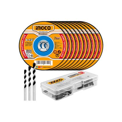 Imagem de Kit esmerilhadeira angular 4.1/2" á bateria e parafusadeira 20v ingco brushless ckli20273